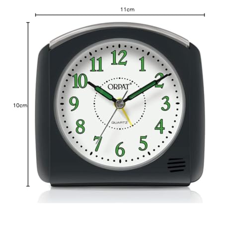 Image of Ajanta Orpat Time Piece Snooze Buzzer Alarm Clock with Light Function (Plastic 105X100X50mm) (T.Grey)