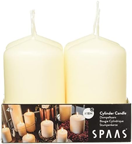 Spaas Unscented Pillar Candle 50/80 mm, 18 Hours, White