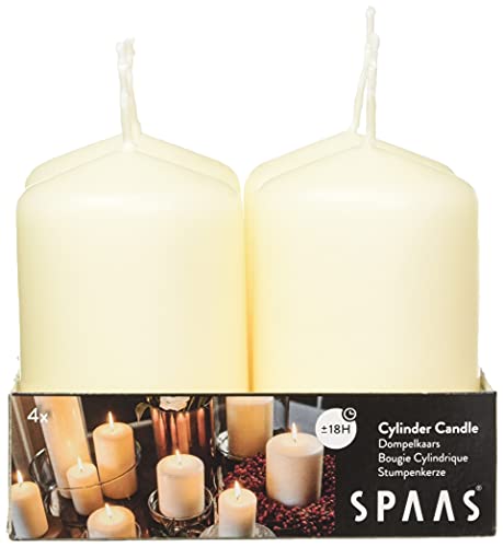 SPAAS Bougie Pilier Cylindre 50/80 mm, ± 18 Heures, Non-parfumée - Ivoire Cover