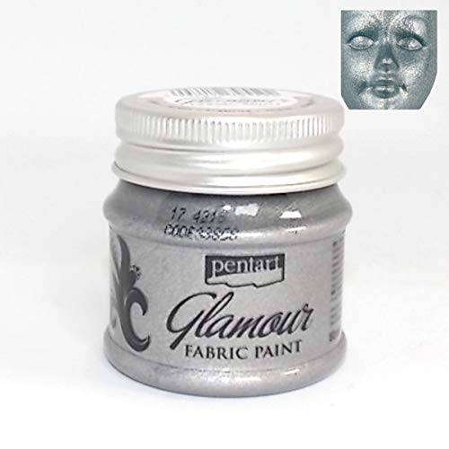 Zita's Creative Textilfarbe Metallic Glamour 50ml - Silber. Metallfarbe, Bastelfarbe, Acrylfarbe, Fabric Paint