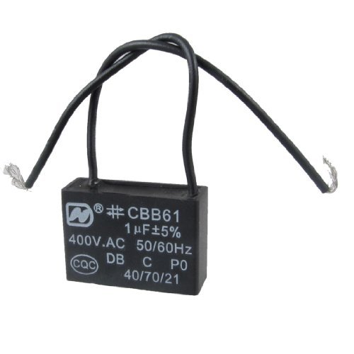 DealMux 1uF 400VAC 50Hz/60Hz 2 Wire Electric Fan Capacitor CBB61