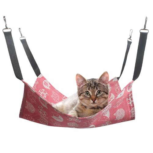 MAEXUS 猫 ハンモック 吊り下げベッド ケージ ゲージ用 猫べッド 春夏用 軽量 通気性 耐荷重10KG ペットベッド 猫用ハンモック 洗濯可能 金属フック 猫はんもっくケージ用 サイズM 35cm x 35cm (グレー)
