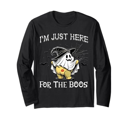 Costume di Halloween per adulti con scritta "I'm just here for the boos" Maglia a Manica