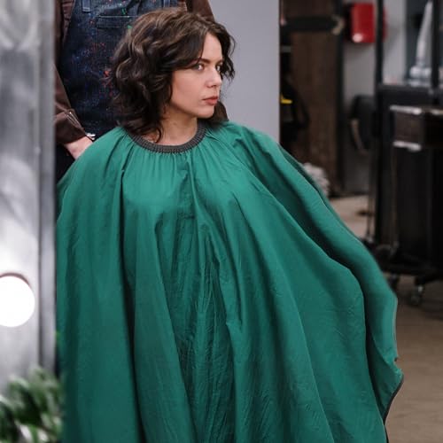 Capa impermeable para peluquería PRETYZOOM Verde con mangas miniatura 6