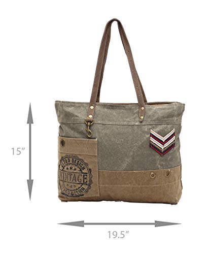 Myra Bags Military Badge Upcycled Canvas Tote Bag S-0934 #TOP3