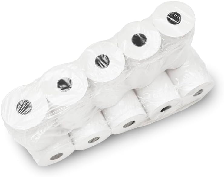 Miniatura 2 de (50 rollos) 3 1/8 "x 119' Caja registradora térmica POS Recibo Rollo de papel libre de BPA para First Data Fd100 Fd200 Fd300 Hypercom T77 -