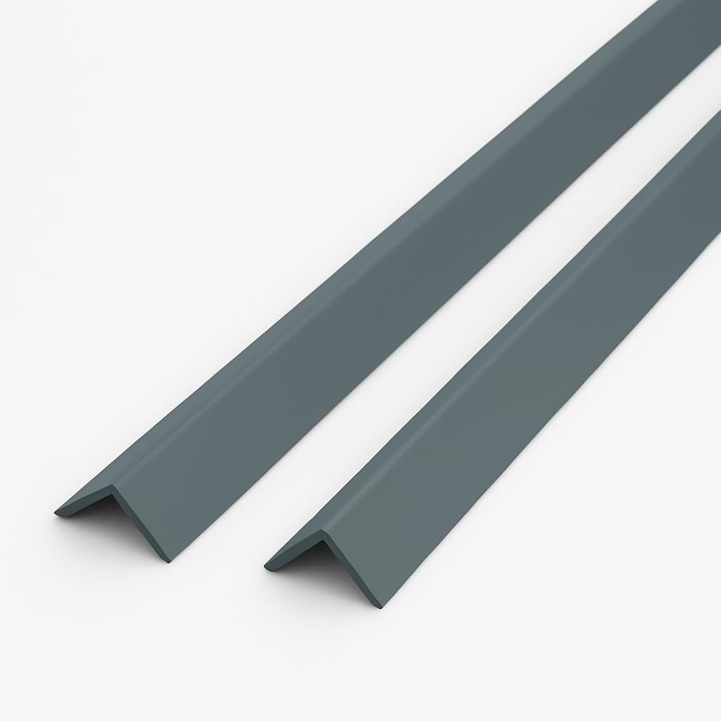 Anthracite Grey 1 Metre UPVC Plastic Rigid Angle 25 x 25mm Corner Cover Trim 90 Degree (2)