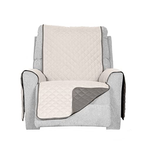 Furhaven Recliner Slipcover Water-Resistant Reversible Two-Tone Furniture Protector Cover - Gray/Mist, Recliner #TOP4
