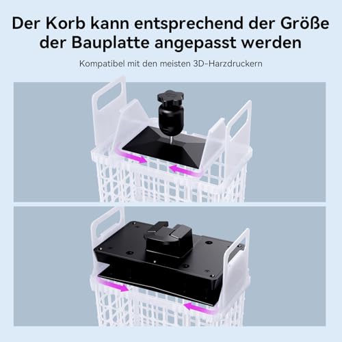 ELEGOO Mercury Plus V3 Reinigungs- und Aushärtungsstation, Wash and Cure Station mit 7,5 l große Kapazität und 360° Stereo-Aushärtung, Kompatibel mit Den Meisten LCD/DLP/SLA 3D-Drucker
