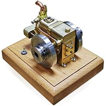 Water-Cooled Mini Four-Stroke Engine Model with Wooden Base