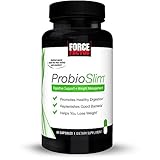 ProbioSlim Probiotic and Weight Loss Supplement for Women and Men with Probiotics, Burn Fat, Lose Weight, Reduce Gas, Bloating, Constipation, and Support Digestive Health, Force Factor, 60 Capsules
