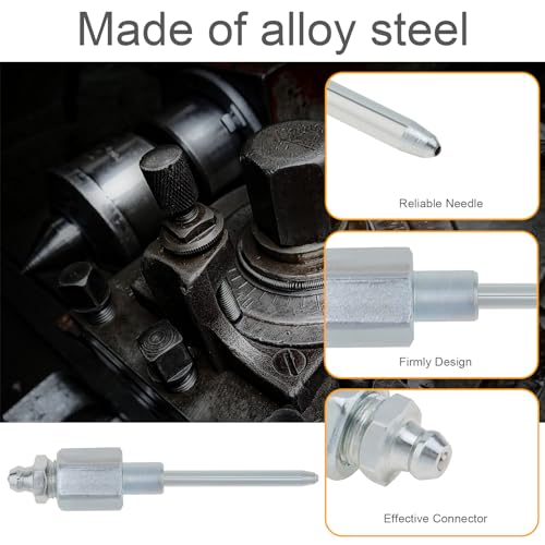 Image of Steel Grease Needle Nozzle with 1 /8 Inch NPT Threads, Narrow Needle Nose Grease Dispenser