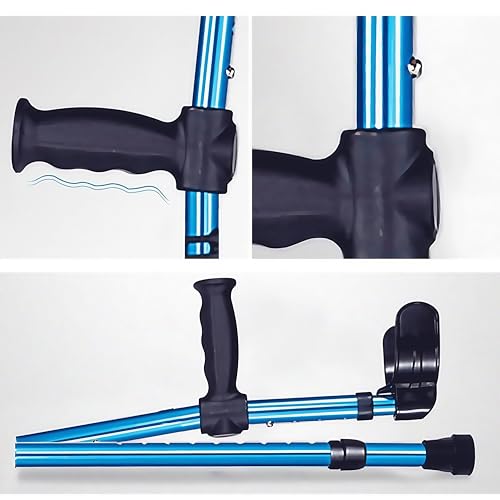 Muletas de codo, muletas plegables portátiles para adultos, ligeras y ergonómicas para caminar para hombres y mujeres