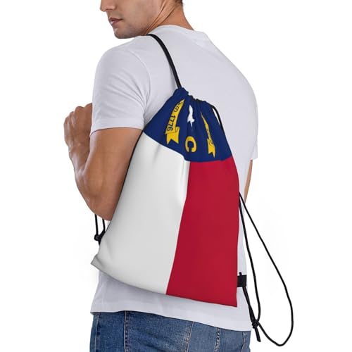 North Carolina state flag print Drawstring String Backpack Cinch Sack Sport Gym Bags for Yoga Traveling Outdoor Sports3