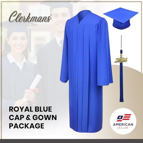 Image of CLERKMANS Unisex Adult Matte Graduation Gown, Choir Robe