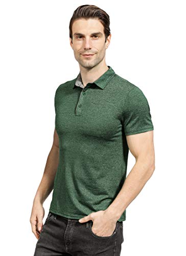 Wulful Men’s Polo Shirt Short Sleeve Quick Dry Golf Shirt Athletic T-Shirts Green #TOP24