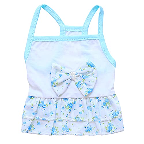 Pack Of 2 Summer Pet Dress - Cute Bow Princess Dress Cherry & Flower Printed Puppy Dresses Dog Dress For Small Dogs Cats (Xs) #TOP4