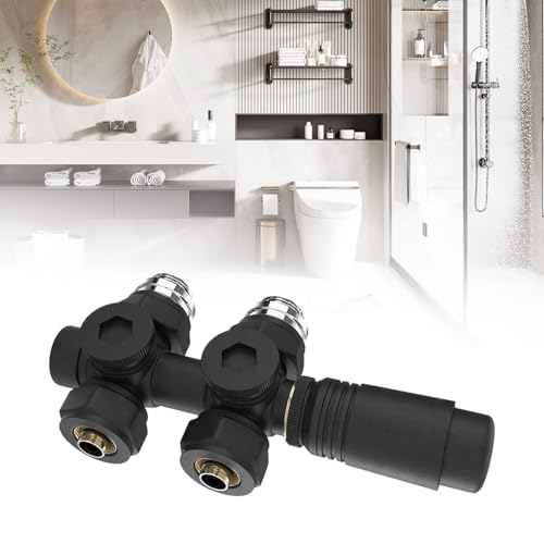 Válvula De Radiador Con Termostato G1/2, Multiblock Conector Central Para Radiador Termostato Para Radiador De Baño Accesorios De Calefacción, Universal Para Válvulas Angulares y Rectas