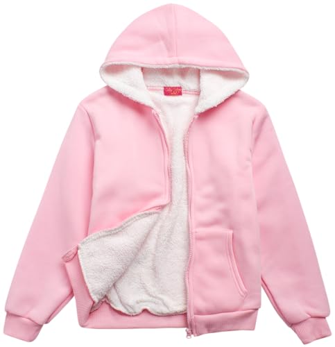 Coney Island Girls Hoodie - Cozy Soft Fleece Sherpa Lined Zip Up Hoodie Sweatshirt for Girls (Sizes Run Small: 4-16)4
