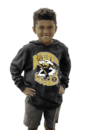 Blue 84 Unisex Kid's NBA Officially Licensed Youth Tri-Blend Hooded Long Sleeve T-Shirt Slam Mascot Black