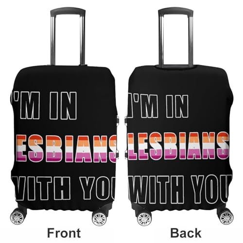 I'm In Lesbians With You Luggage Covers Washable Travel Suitcase Cover Elastic Baggage Protector3