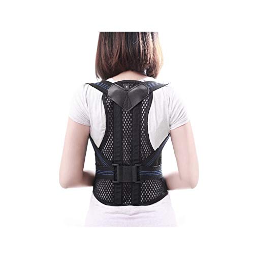 VIROYA Corrector de postura para hombres y mujeres 3D estéreo diseño bimetal soporte correa de tracción ajuste cómodo cuatro estaciones (negro) (talla : L) bueno