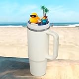 Accessories Compatible with Stanley Cup Lid, Fit for 40 oz Stanley Lid Charms Decor, Silicone Straw Topper Cover Cap, Cute Charms for Stanley 30&40 Oz Tumbler with Handle