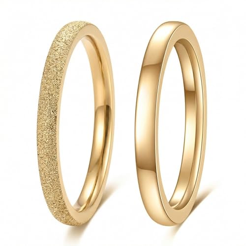 Alliance en acier inoxydable 2mm MYNENEY bague durable style classique