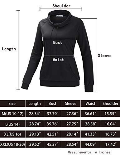 image for SeSe Code Yoga Sweatshirts for Women, Juniors Moisture Wicking Cowl Ne