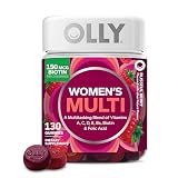 OLLY Women's Multivitamin Gummy, Women's Overall Wellness,* Vitamins A, C, D, E, Biotin, Folic Acid, Adult Chewable Supplement, Berry Flavored, 65 Day Supply - 130 Count