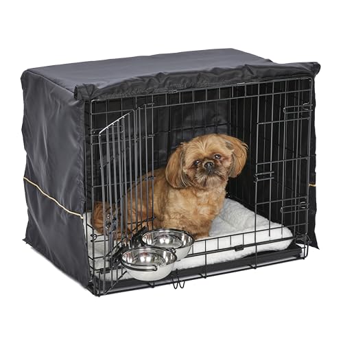 MidWest Homes for Pets Double Door iCrate Starter Kit, 24-inch Dog Crate Bundle for Small Breeds, Includes Cage, Pet Bed, 2 Bowls and Privacy Cover by MidWest Homes for Pets - Used condition - US$40.96