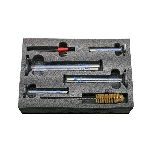 Graduated Cylinder Set, 9 Pieces - Class B - 5Ml, 10Ml, 50Ml, 100Ml Thick Borosilicate 3.3 Glass Cylinders, 3 Glass Droppers, 2 Cleaning Brushes - Eisco Labs #TOP4