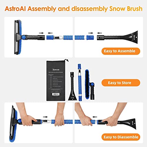 Astroai 27 Inch Snow Brush 47.2 Inch Ice Scrapers For Car Windshield(Blue) #TOP5