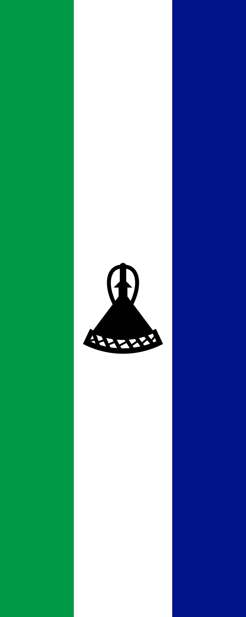 Drapeau Lesotho pavillon vertical 300x120cm pour mât extérieur de mairie