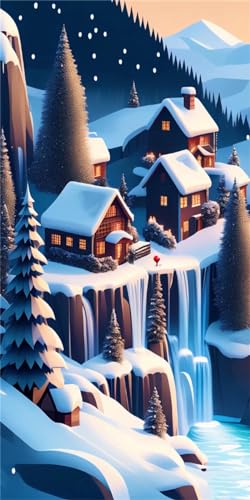 Peinture diamant adulte neige grand format 220x100cm pour decoration murale salon ZL-14248
