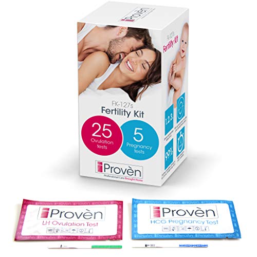 Best Ovulation Predictor Kit - iProvèn OPK FK-127 - Fertility Test - for Trying to Conceive Couples - 25 Ovulation and 5 Pregnancy Test Strips - Ovulation Kits for Women