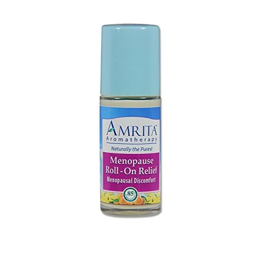 Amrita Aromatherapy: Organic Menopause Roll-On Relief, Natural Hot Flashes Relief, Organic Lotion Base with Sweet Fennel, Clary Sage, Rose Geranium, Jasmine and Vitex Essential Oils, 30 milliliters