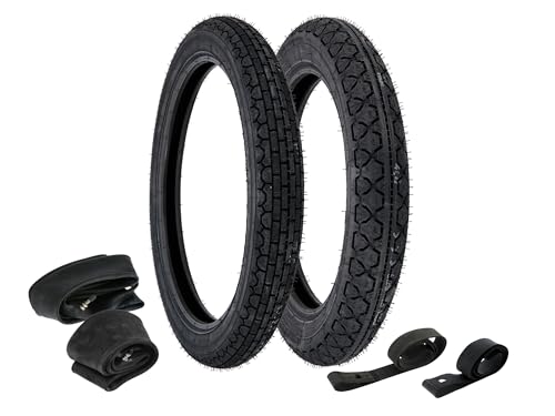 AKF Juego de 2 neumáticos Heidenau + 2 mangueras + 2 cintas de llanta – MZ ETZ 125, ETZ150