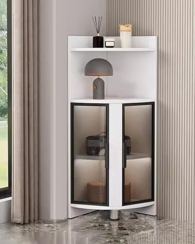 Moderno vitrina de cristal con luces LED para almacenamiento y decoración de sala de estar