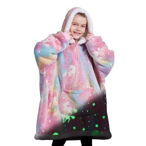Giggling Getup Glow in The Dark Wearable Blanket Hoodie for