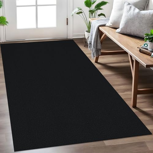EARTHALL Washable Entryway Rug, Non Slip Area Rug, 3x5 Ft, Black Heather
