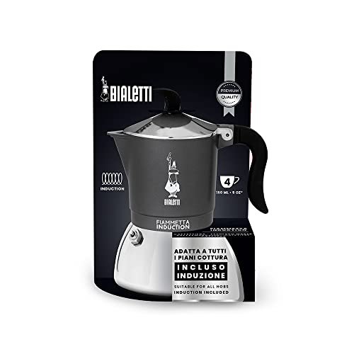 Bialetti Fiammetta Moka Pot – 4 Cup Espresso Maker – Grey Italian Stovetop Coffee Maker – Compatible With Induction Hobs #TOP3