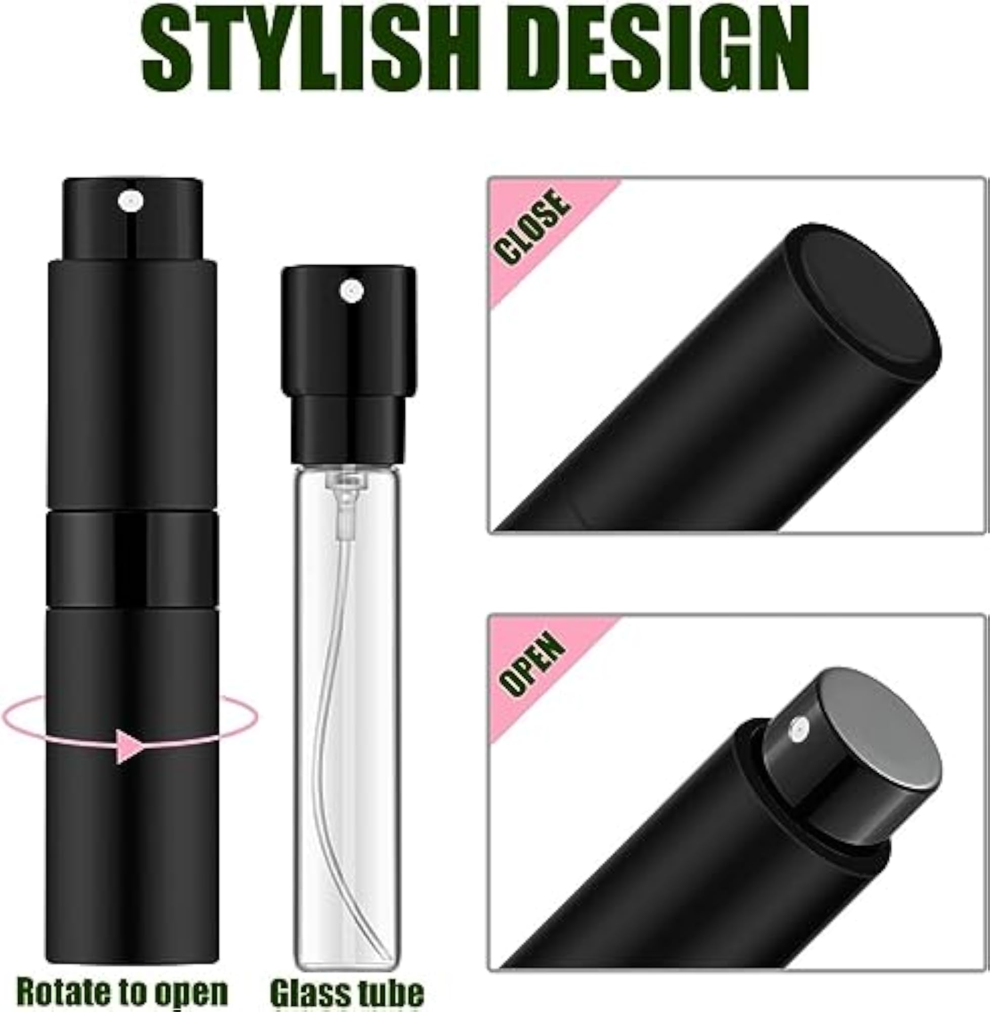 TRESTA Portable Mini Perfume Atomizer Bottles | Refillable Travel Spray Bottle