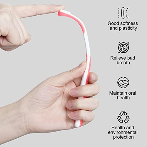 GNCLOUD Tongue Scraper, 4 Pcs Tongue Cleaner Brushes Tongue Cleaner for Adults Oral Cleaning Care for Keeps Breath Fresh, Maintain Mouth Health