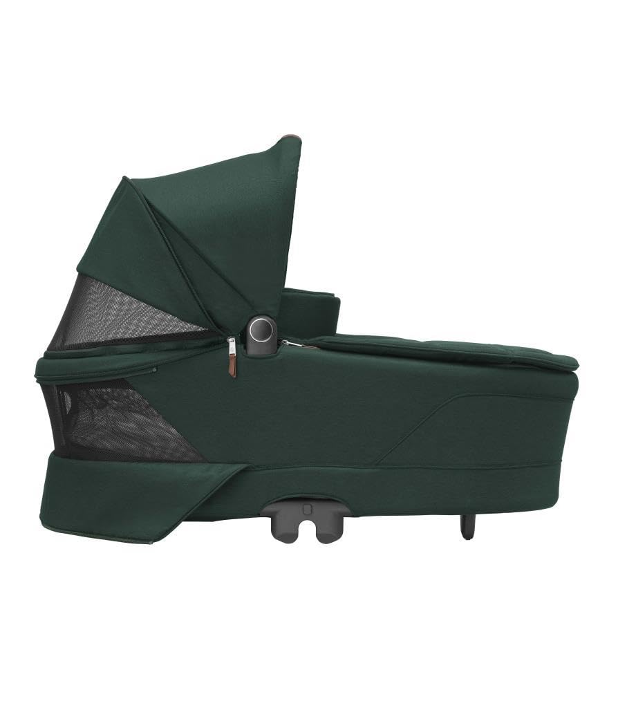 Maxi-Cosi Sense Capazo, Amplio y cómodo, colchón de Memory Foam Transpirable, Paneles ClimaFlow, inclinación SoothingSlope, Apto para Dormir de Noche, asa de Piel Vegana, Twillic Green