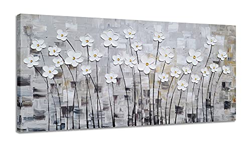 YHSKY ARTS Flower Picture Wall Decor with Heavy Textured Modern