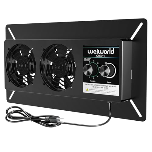 Weiworld Crawl Space Fan 220CFM, Ventilation Fan with Humidistat & Freeze Protection, Quiet Exhaust Fan for Crawlspace, Basement & Garage