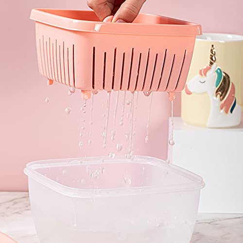 Scatole per il pranzo, scatole per l'imballaggio degli alimenti, contenitori per alimenti Scatola per conservare il frigorifero in plastica con cestello di scarico per la famiglia, può essere utiliz