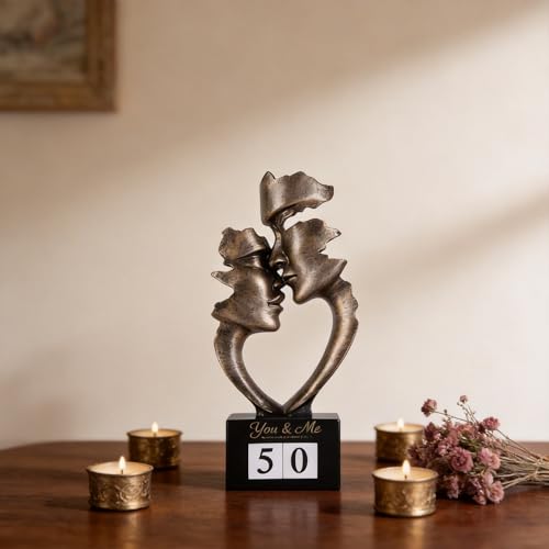 Estatua pareja besándose decorativa abstracta moderna miniatura 5