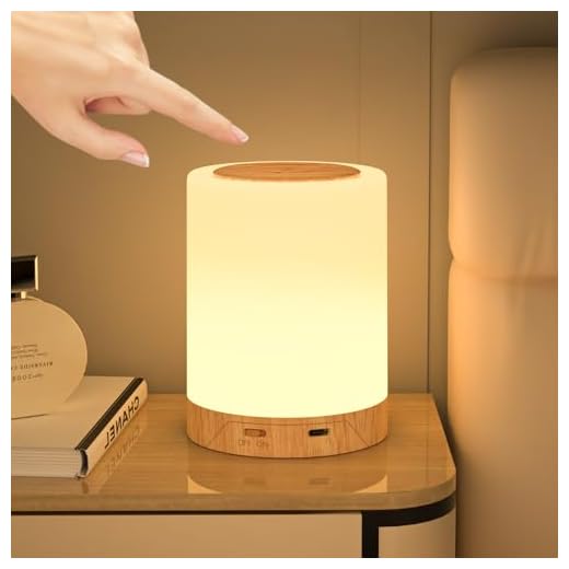 TRUMPETS Lámpara de Mesa LED Control Táctil RGB y Blanco Cálido USB Recargable, Luz Nocturna 256 Colores 4 Modos con Timer Sin Cables Ideal para Niños Habitación Cámping Bebé Dormir (TIPO 1)